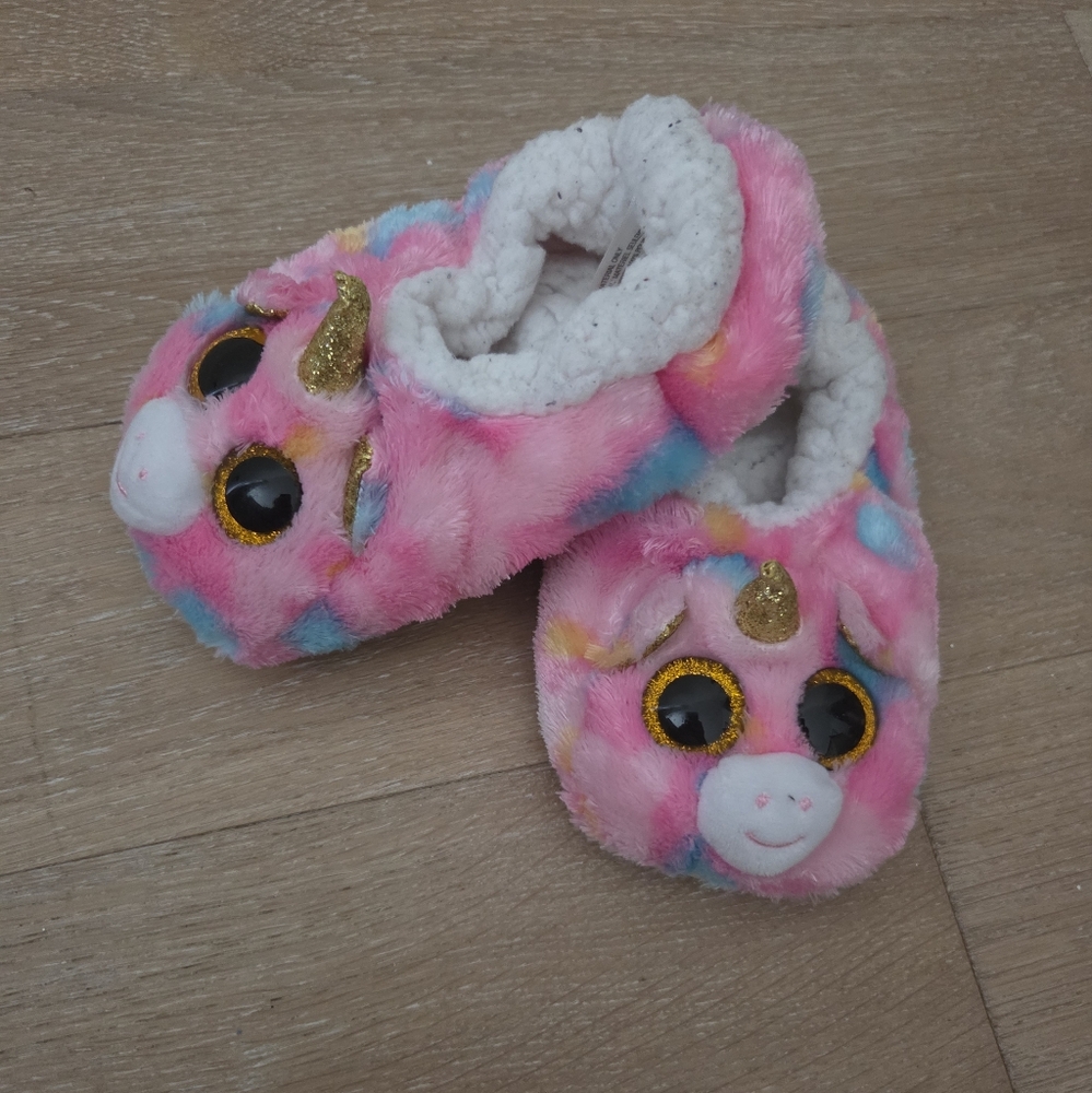 TY | Beanie Boo Pink Unicorn Plush Slippers